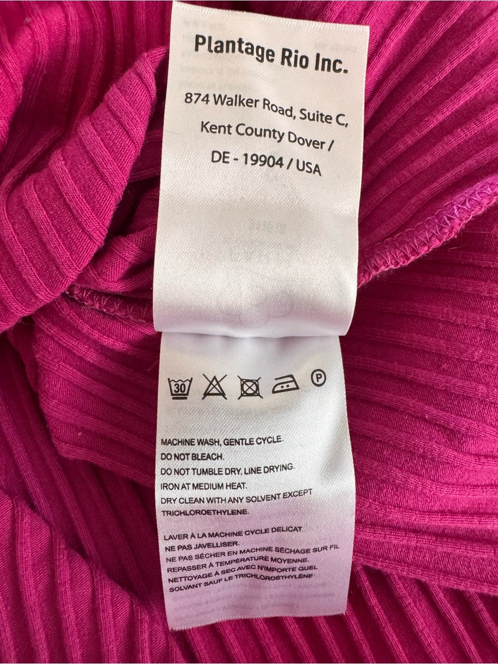 Farm Rio Fuchsia Scoop Neck Ribbed Long Sleeve Bodysuit, Size Small - Picture 7 of 8